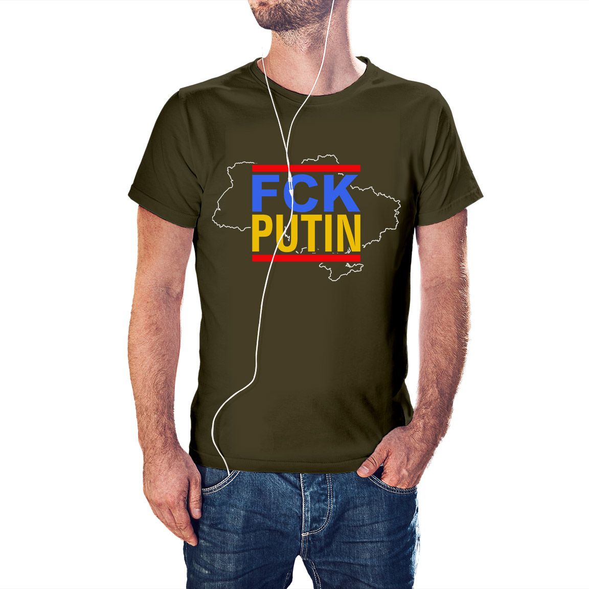 Camiseta FCK PUTIN color kaki Camiseta FCK PUTIN color kaki