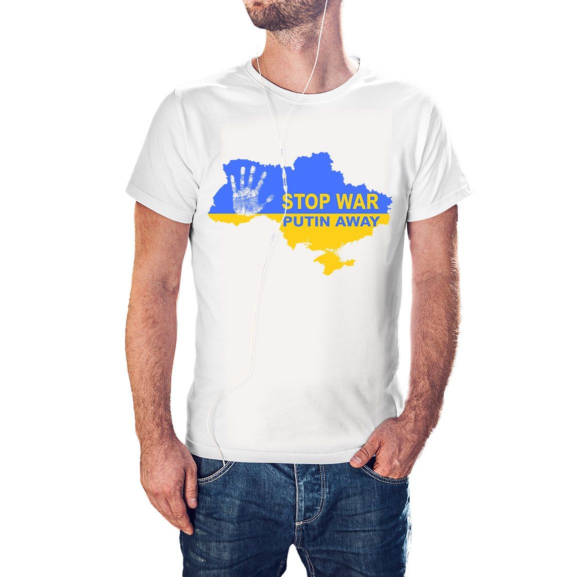 Camiseta Stop War Puin Away color blanco