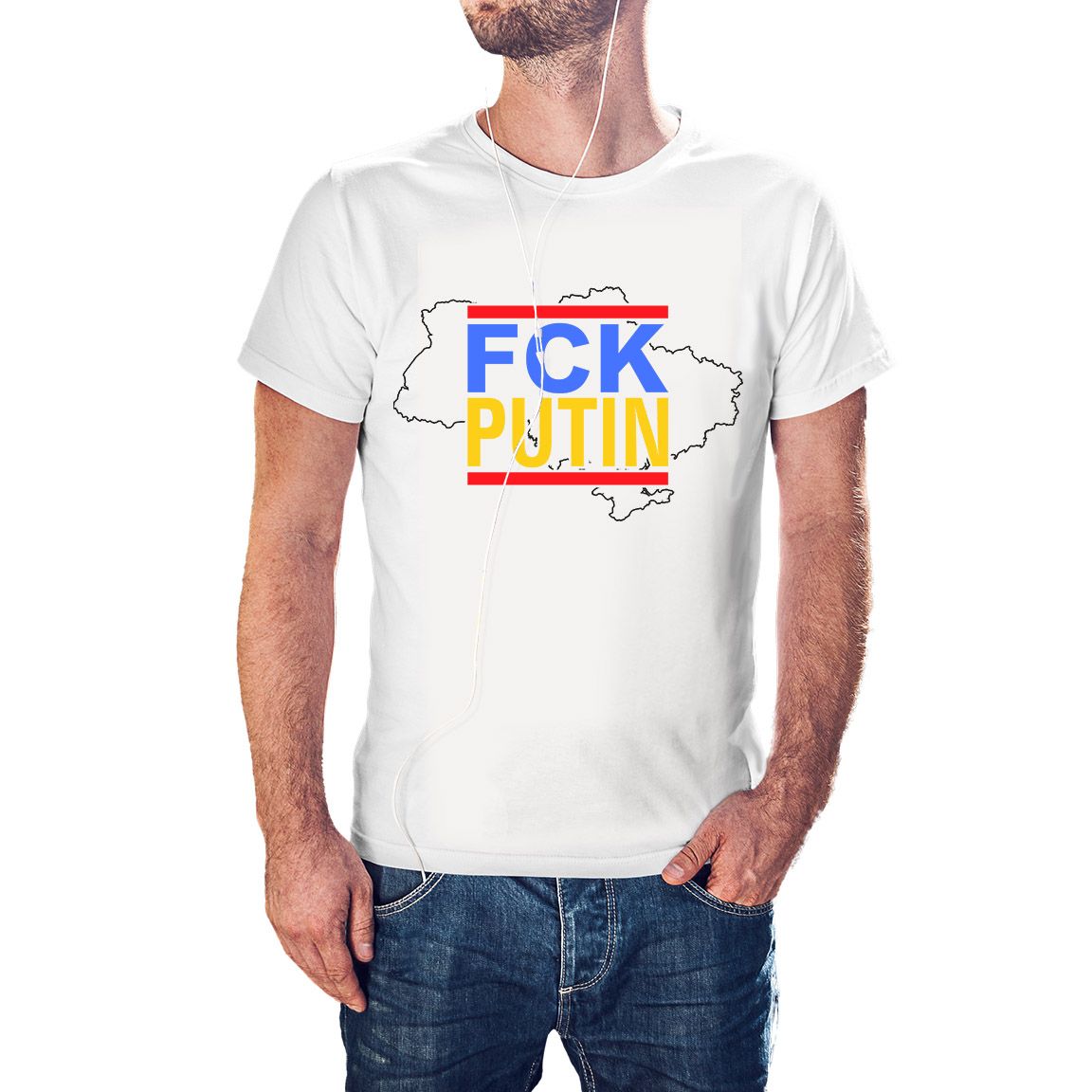 Camiseta FCK PUTIN color blanco Camiseta FCK PUTIN color blanco