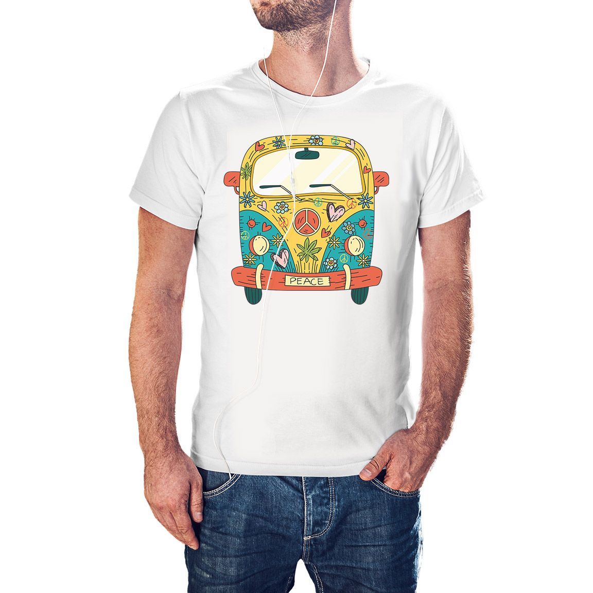 Camiseta VW Hippie Van color blanco Camiseta VW Hippie Van color blanco