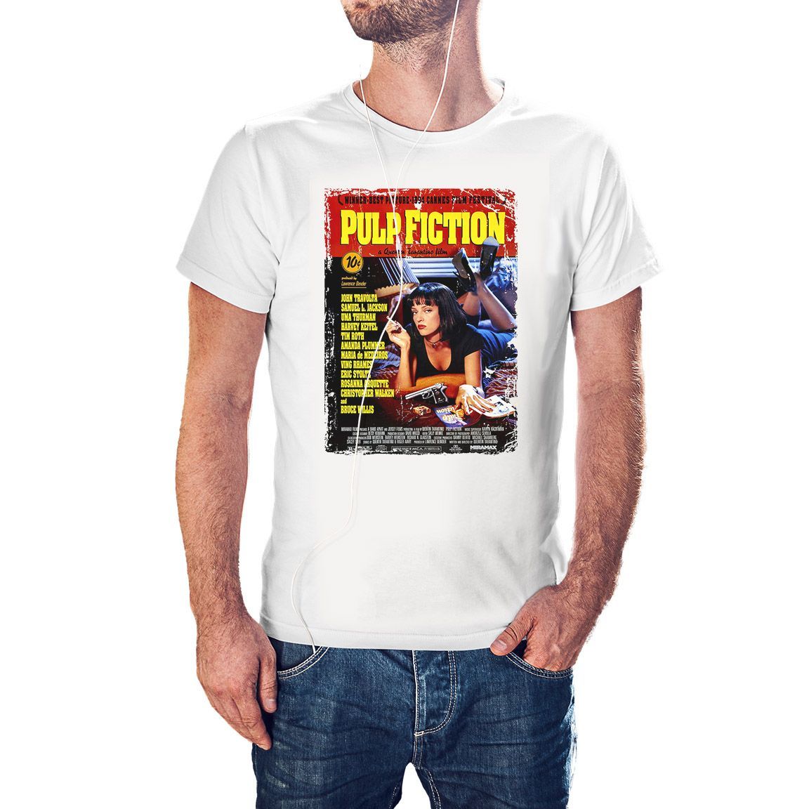 Camiseta Cartel Pulp Fiction color blanco