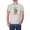 Camiseta Don't Touch Me Cactus color gris jaspeado