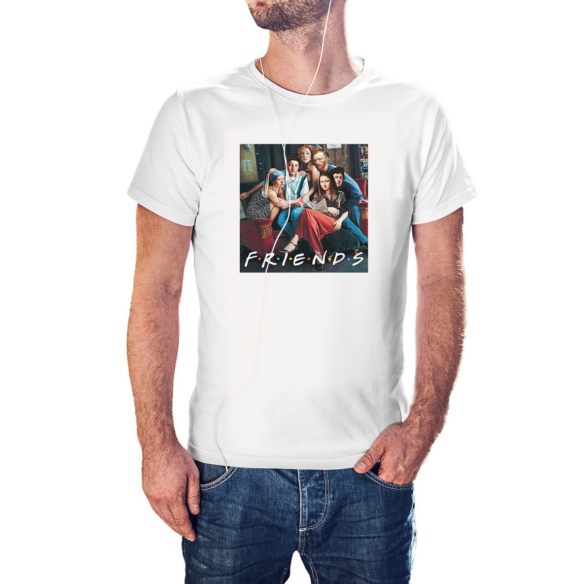 Camiseta Retro Friends Collage color blanco