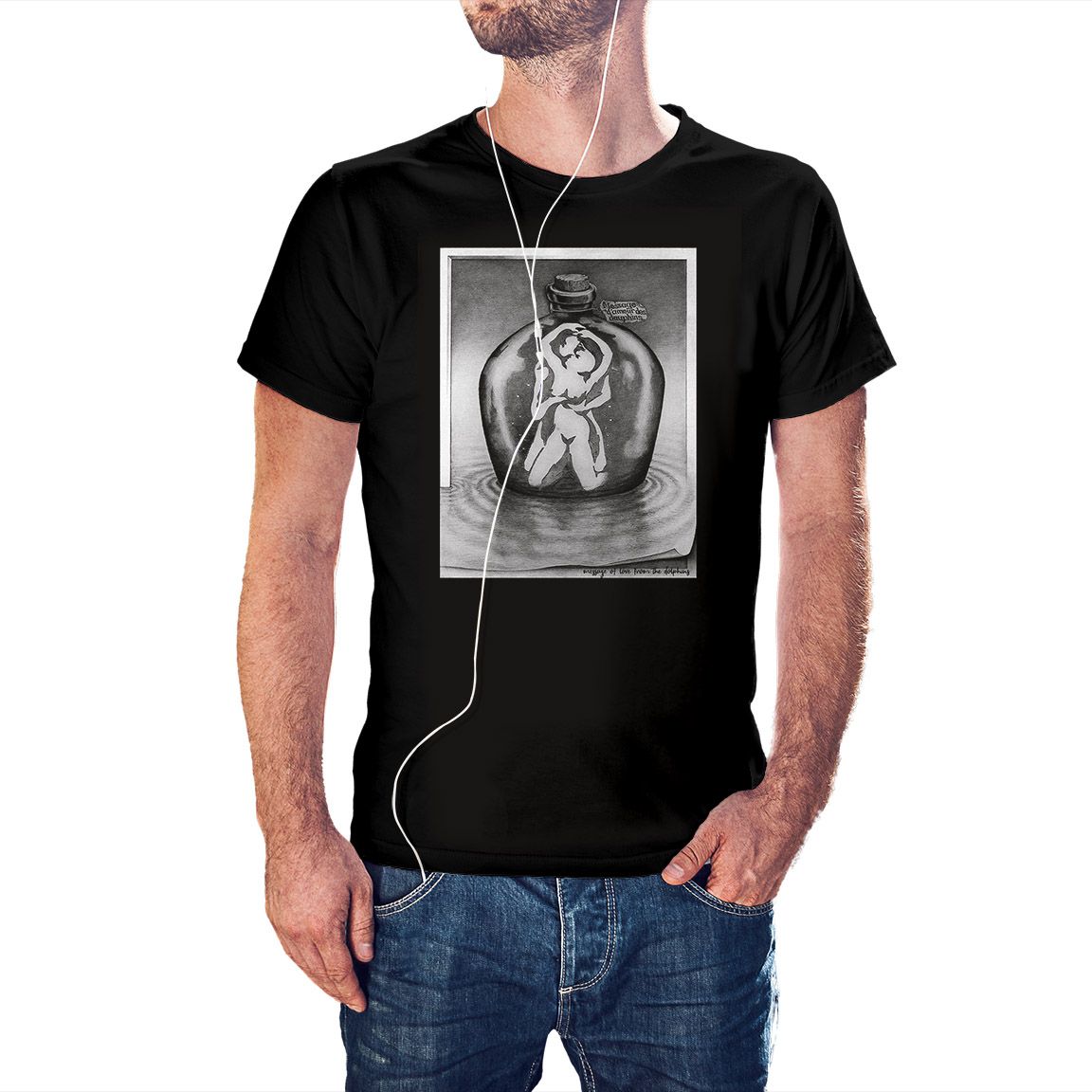Camiseta Amantes o Delfines color negro