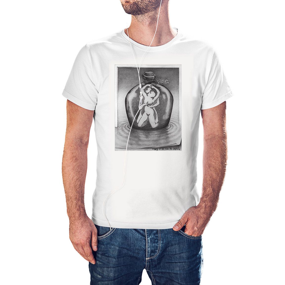 Camiseta Amantes o Delfines color blanco