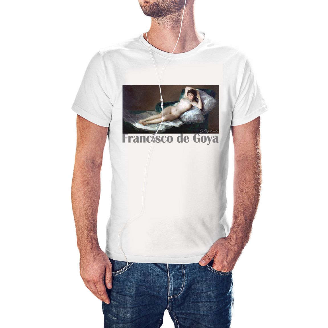 Camiseta Maja Desnuda de Goya color blanco