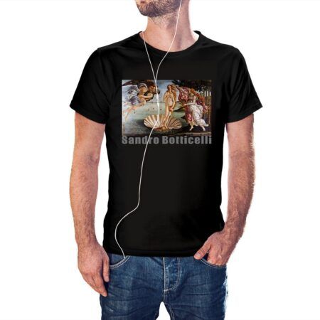 Camiseta Nacimiento de Venus de Boticelli color negro