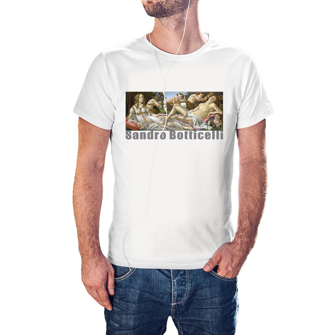 Camiseta Venus y Marte de Botticelli color blanco Camiseta Venus y Marte de Botticelli color blanco