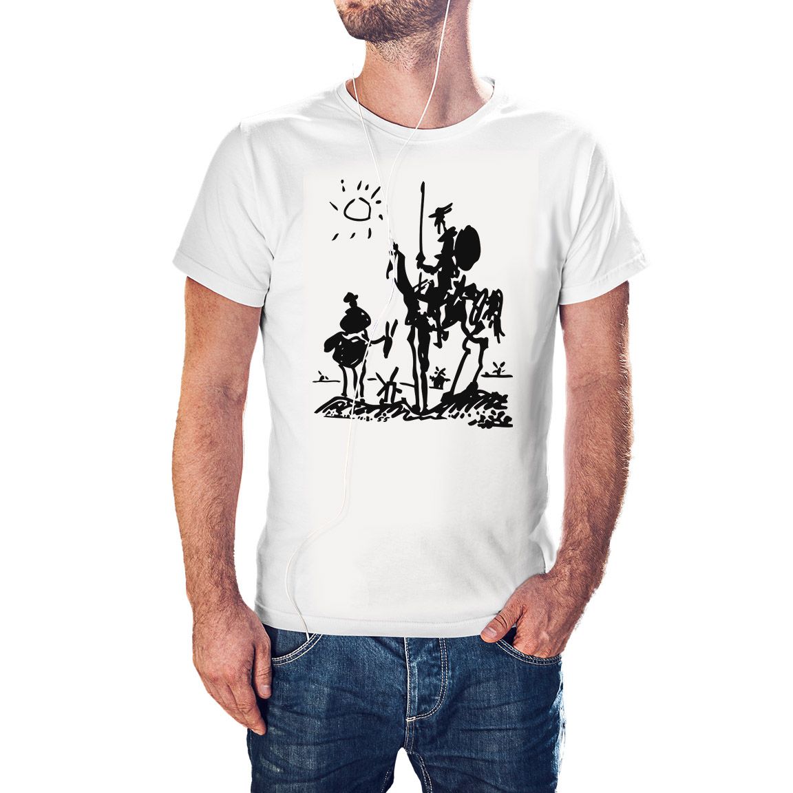Camiseta Don Quijote de Picasso color blanco Camiseta Don Quijote de Picasso color blanco