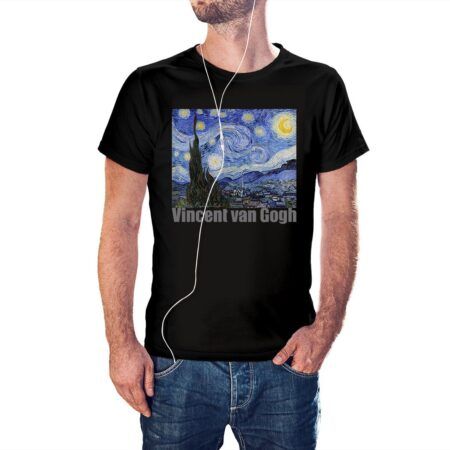 Camiseta Noche Estrellada de Van Gogh color negro