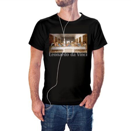 Camiseta La Última Cena de Da Vinci color negro