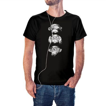 Camiseta Tres Monos Sabios color negro