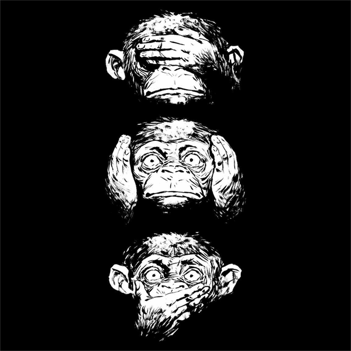 Camiseta Tres Monos Sabios diseño