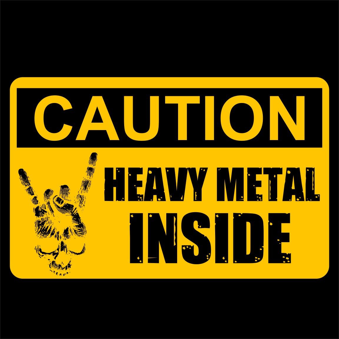 Diseño camiseta Caution Heavy Metal Inside