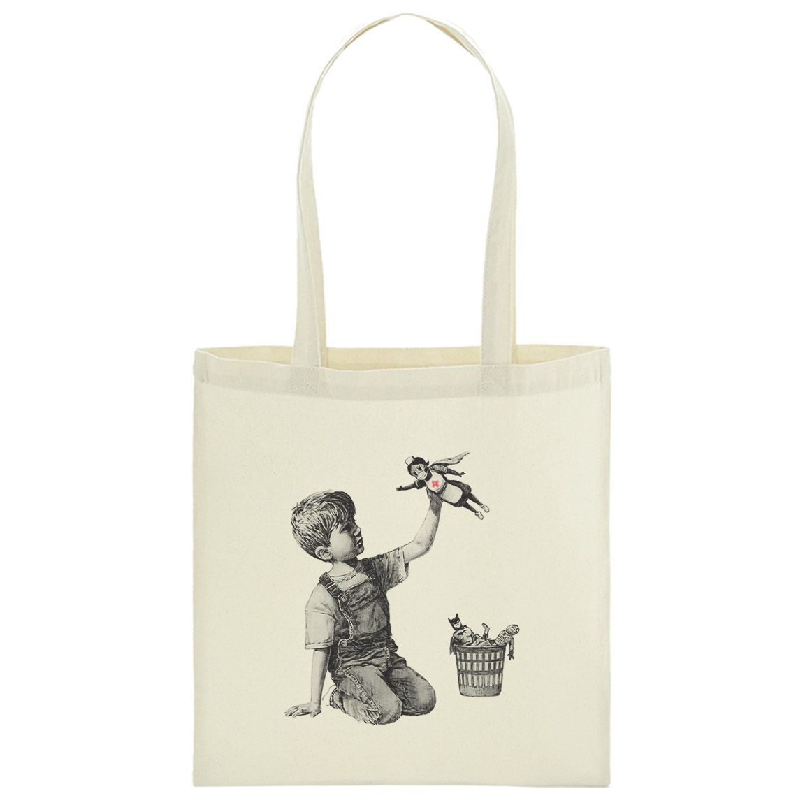 Bolsa de tela 100% Algodón Enfermera Banksy Game Changer Bolsa de tela 100% Algodón Enfermera Banksy Game Changer