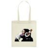 Bolsa de tela 100% Algodón Mono Pensando con Auriculares Bolsa de tela 100% Algodón Mono Pensando con Auriculares