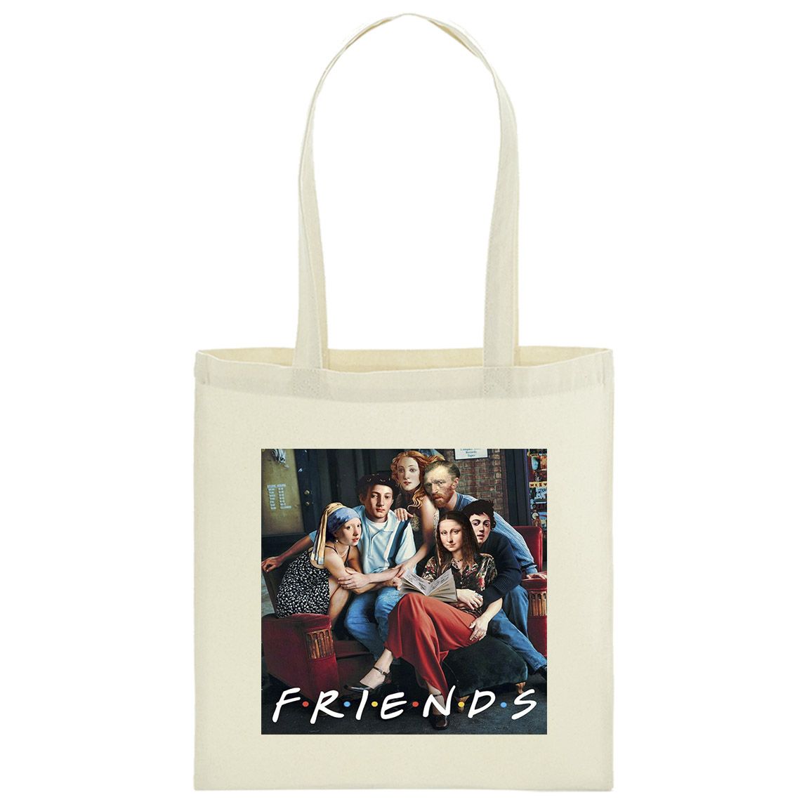 Bolsa de tela 100% Algodón Friends Collage Retro