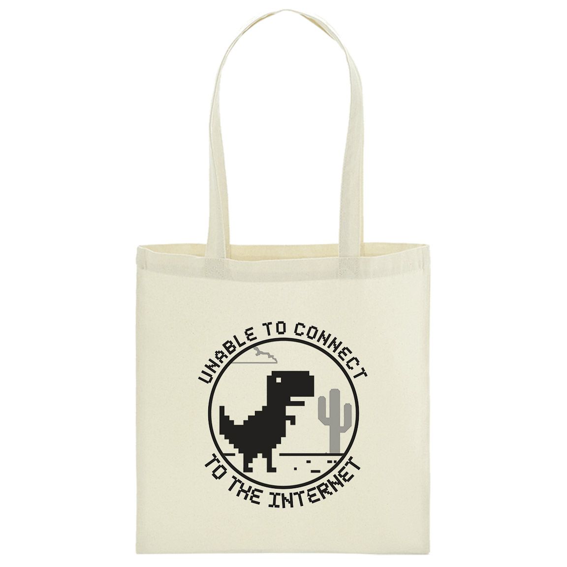 Bolsa de tela 100% Algodón Dinosaurio Unable to Connected