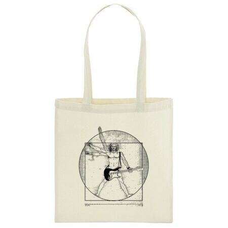 Bolsa de tela 100% Algodón Hombre Vitruvio Guitarra