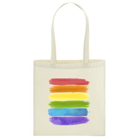 Bolsa de tela 100% Algodón Bandera Orgullo Brochazos