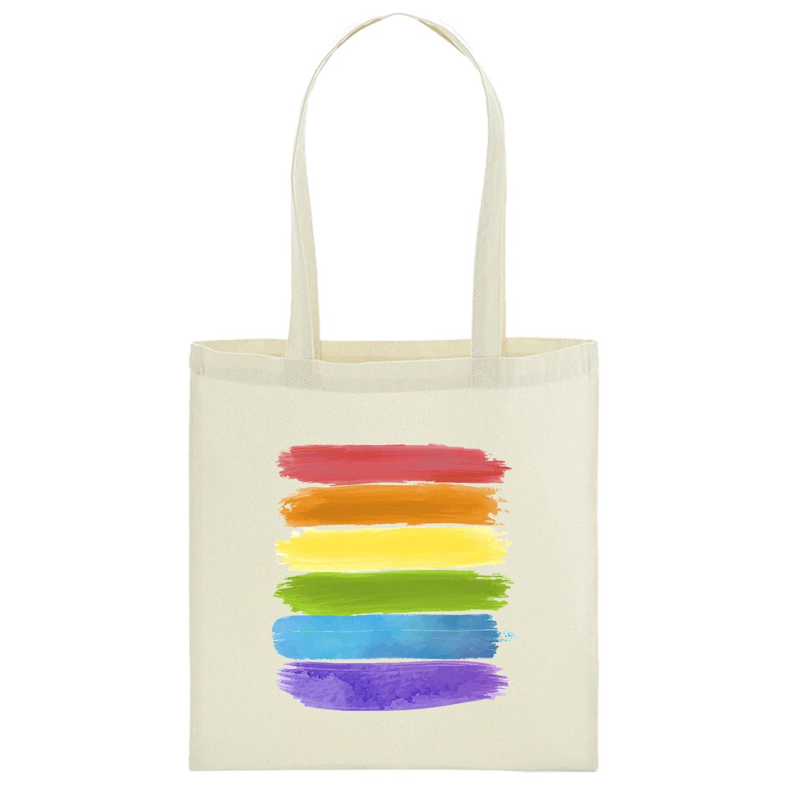 Bolsa de tela 100% Algodón Bandera Orgullo Brochazos Bolsa de tela 100% Algodón Bandera Orgullo Brochazos