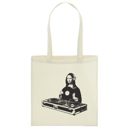 Bolsa de tela Camiseta Mona Lisa DJ color natural
