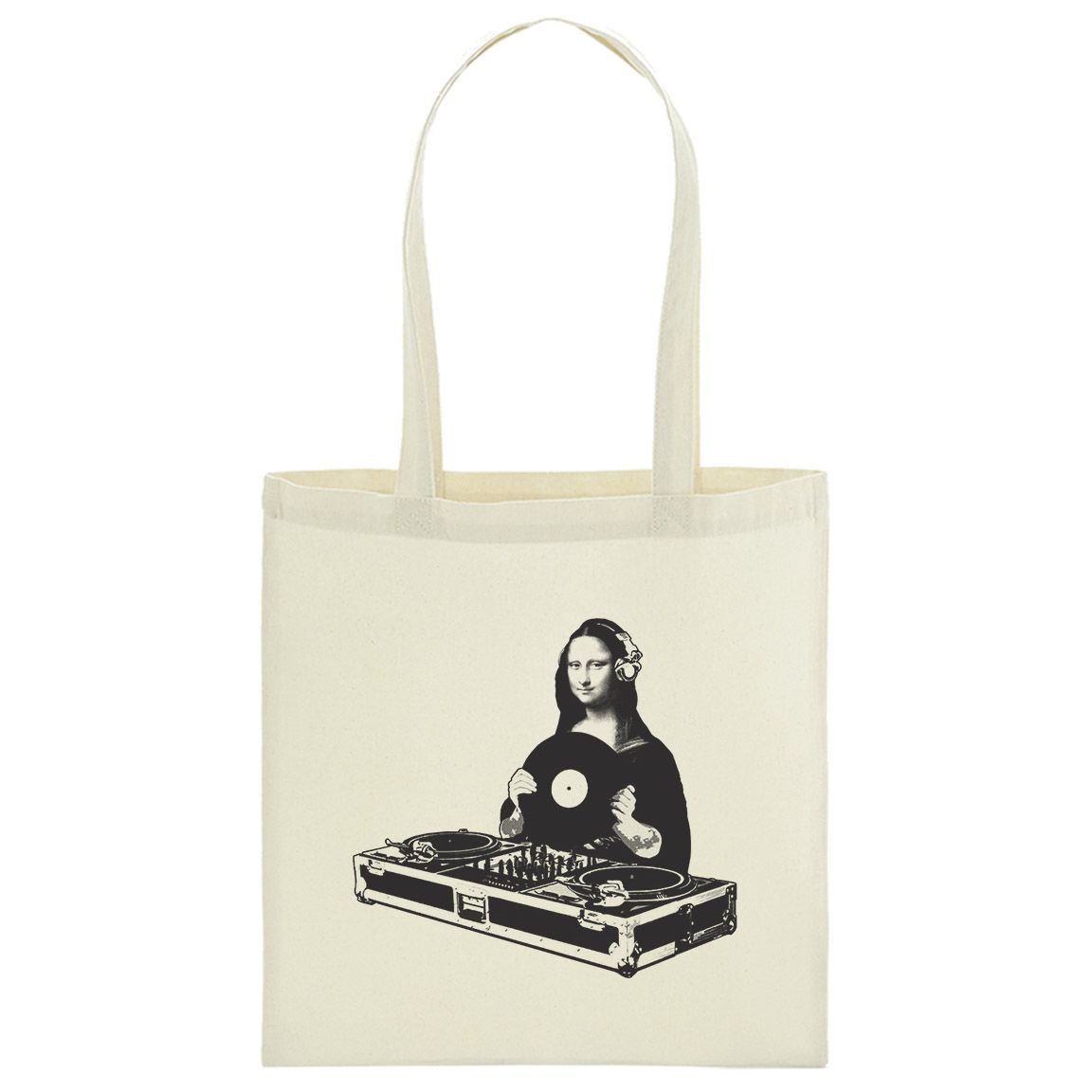 Bolsa de tela Camiseta Mona Lisa DJ color natural