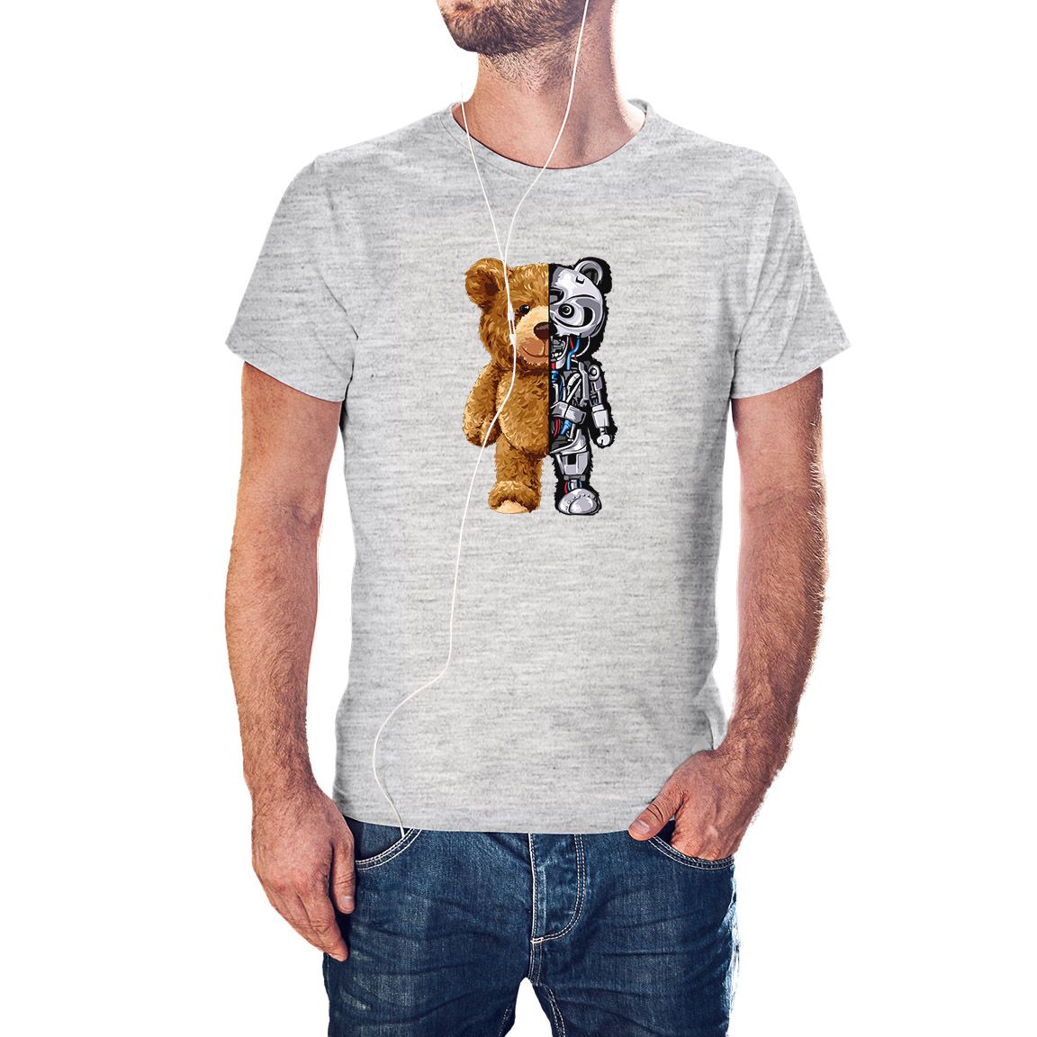 Camiseta Osito Robot color gris