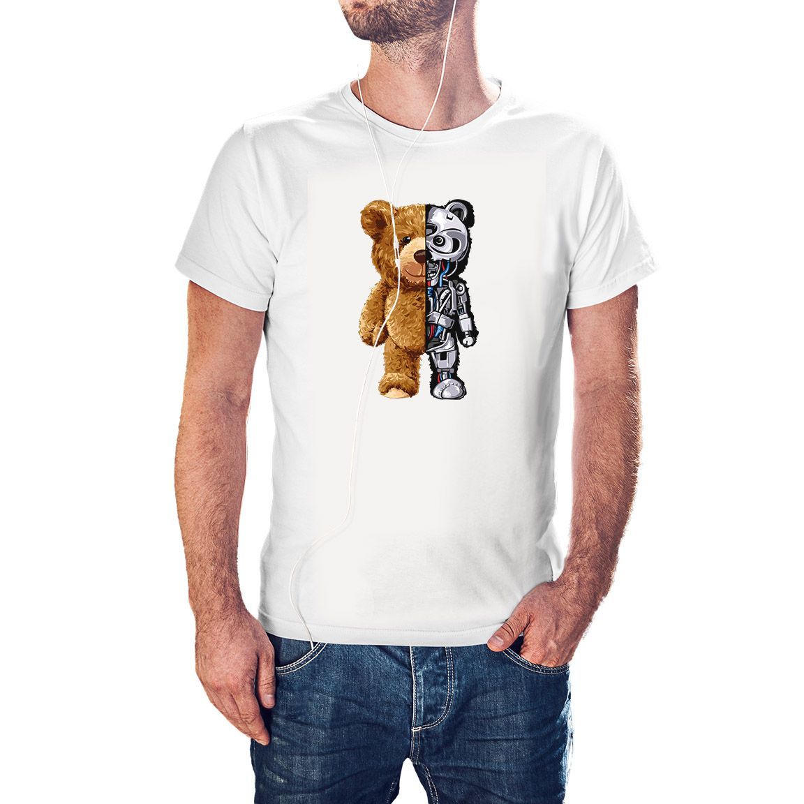 Camiseta Osito Robot color blanco