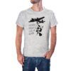 Camiseta Mas Música Menos Guerra color gris jaspeado