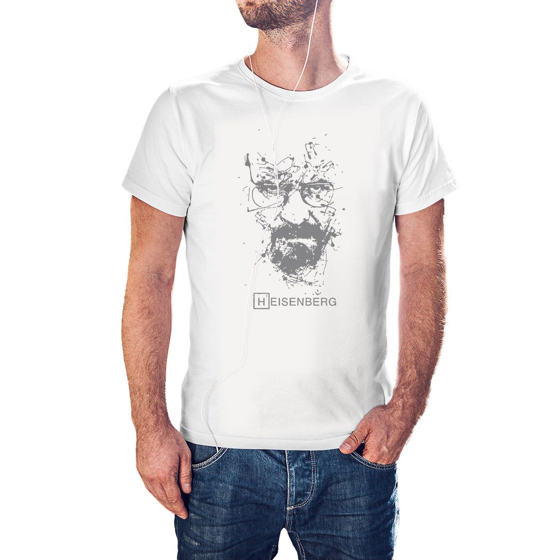 Camiseta Heisenberg salpicaduras color blanco