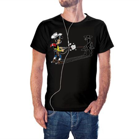 Camiseta Lucky Luke sombra color negro