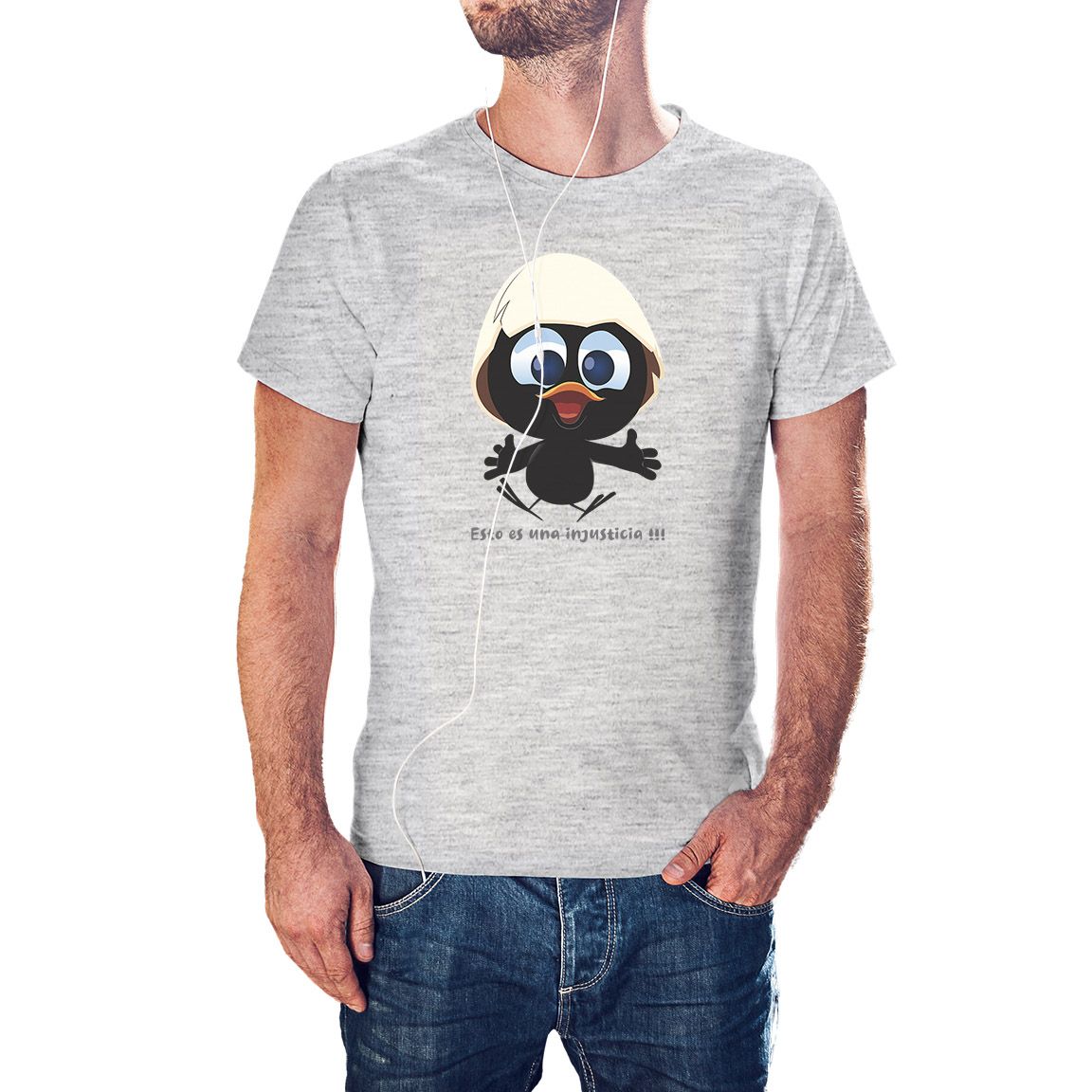Camiseta Calimero esto es una injusticia color gris jaspeado