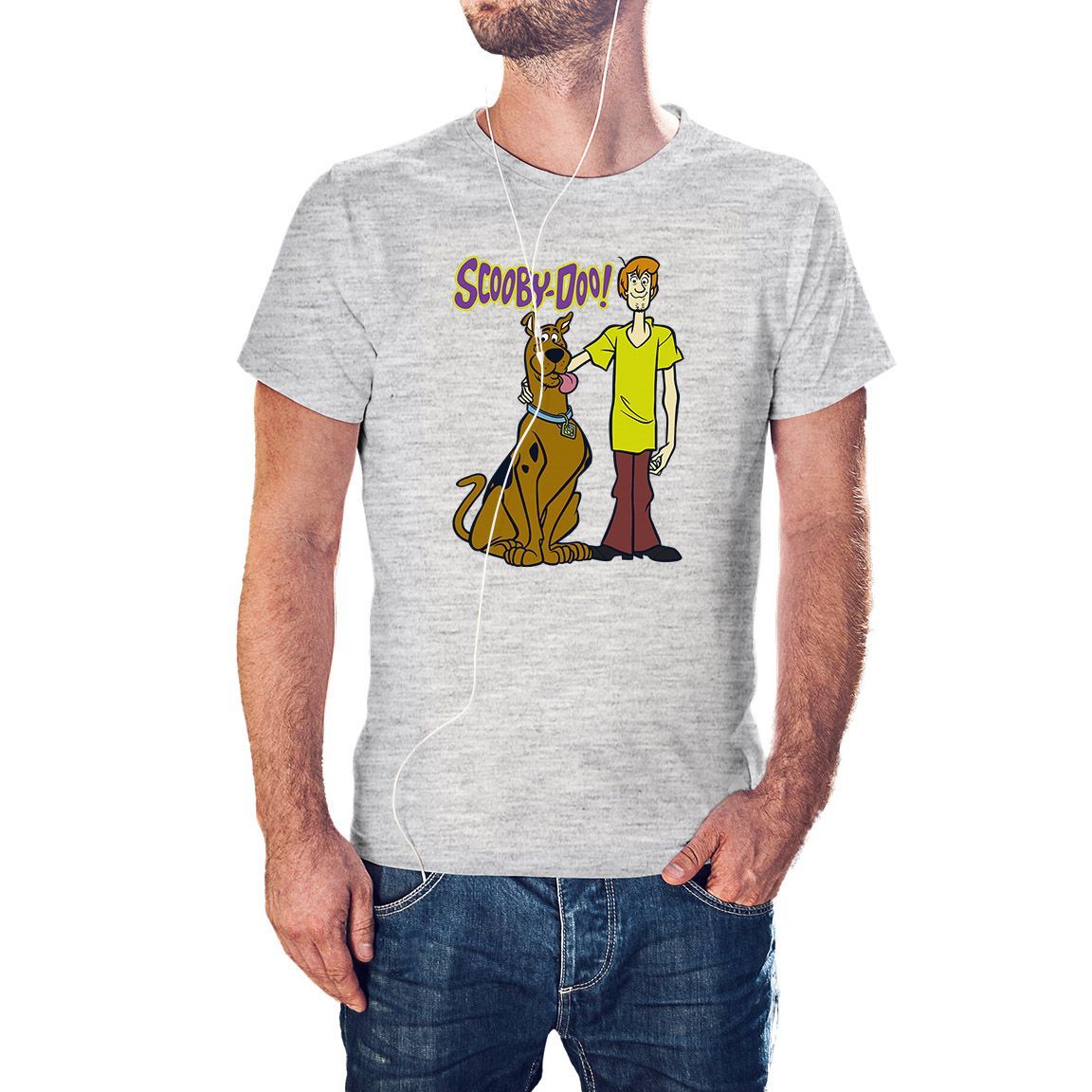 Camiseta Scooby Doo and Shaggy color gris jaspeado