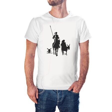 Camiseta Quijote y Sancho color blanco
