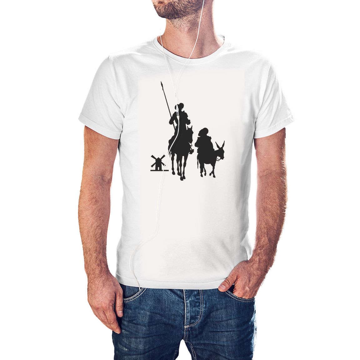 Camiseta Quijote y Sancho color blanco