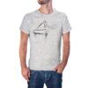 Camiseta Piano notas musicales color gris jaspeado