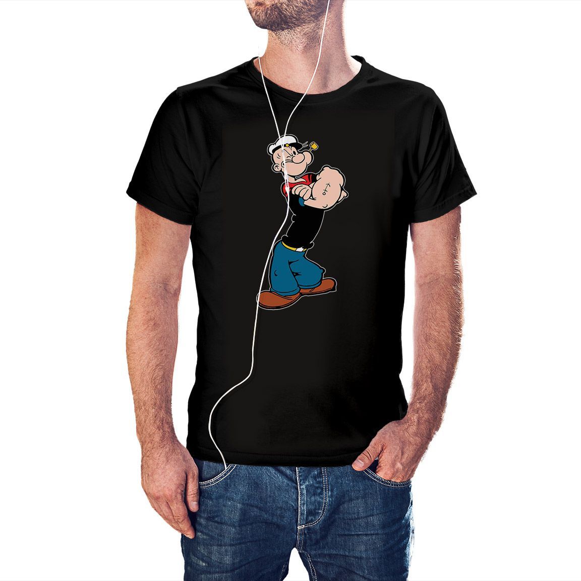 Camiseta Popeye enfadado color negro