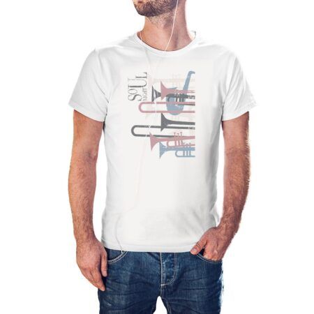 Camiseta Trompetas Soul Night color blanco
