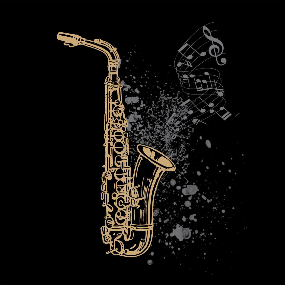 Diseño Saxofón notas musicales