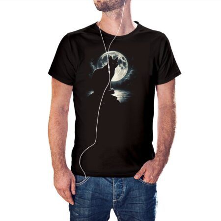 Camiseta Gato Luna Llena