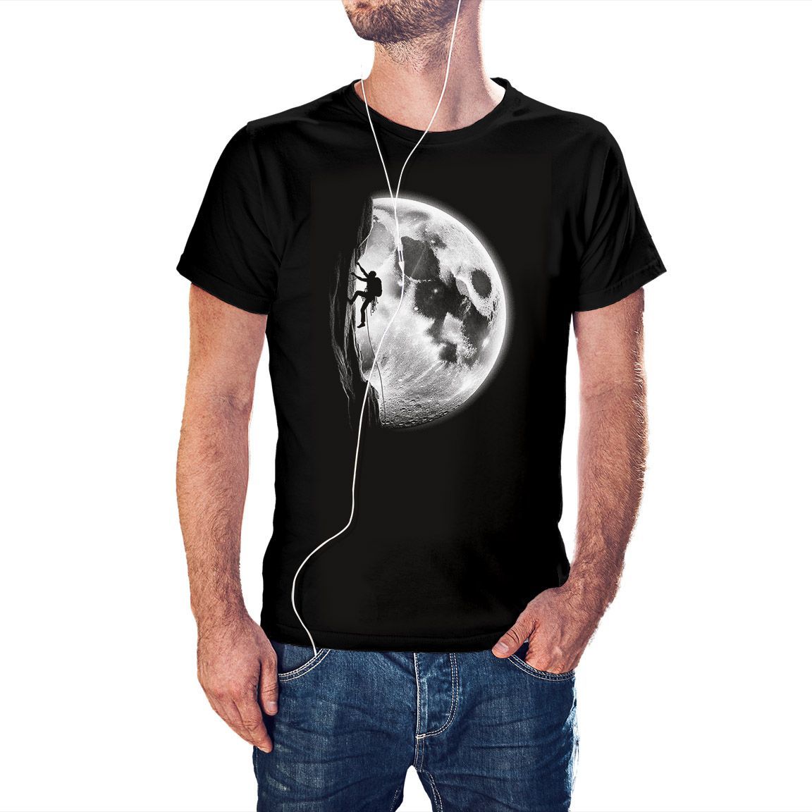Camiseta escalador luna color negro
