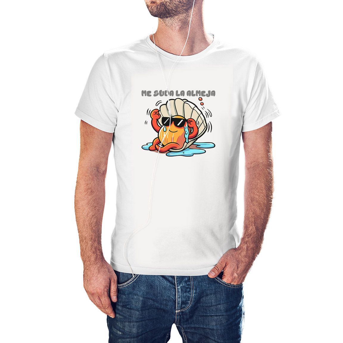 Camiseta Me Suda la Almeja color blanco Camiseta Me Suda la Almeja color blanco