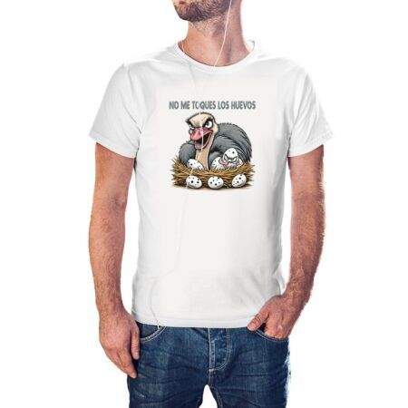 Camiseta No me toques los huevos color blanco