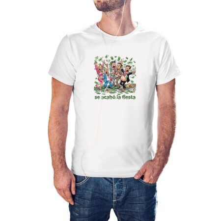 Camiseta Se Acabó la Fiesta color blanco