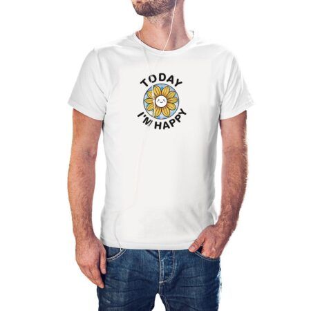 Camiseta Today I'm Happy color blanco
