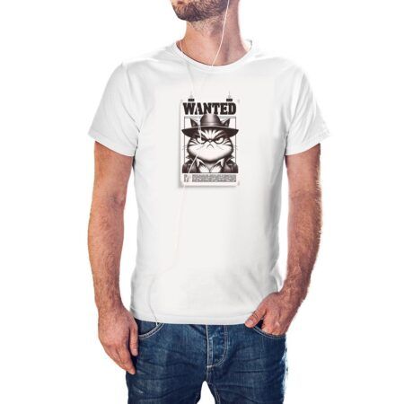 Camiseta Se Busca Gato Bandido color blanco