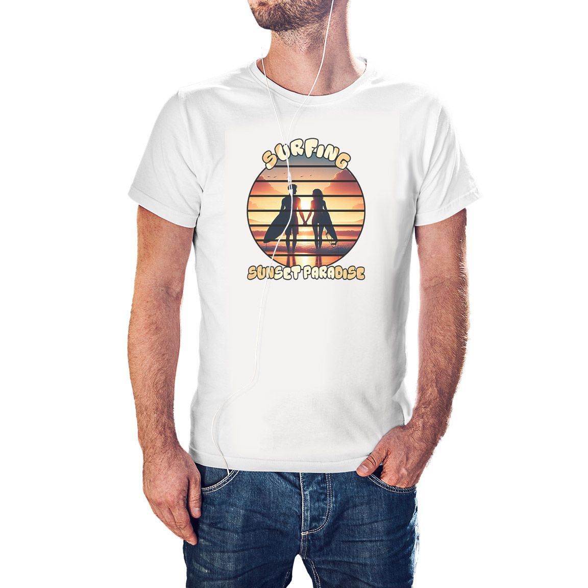 Camiseta Surfing Ocaso color blanco Camiseta Surfing Ocaso color blanco