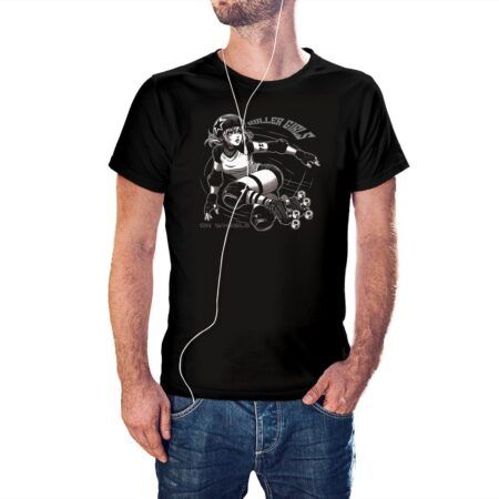 Camiseta Roller Girl on Wheels color negro