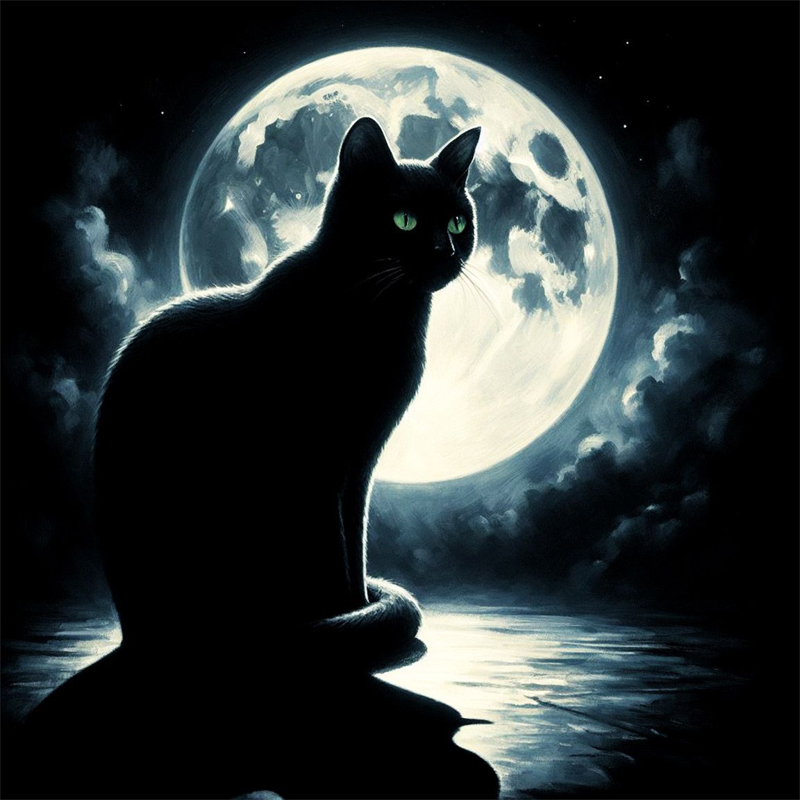 Diseño Gato Luna Llena